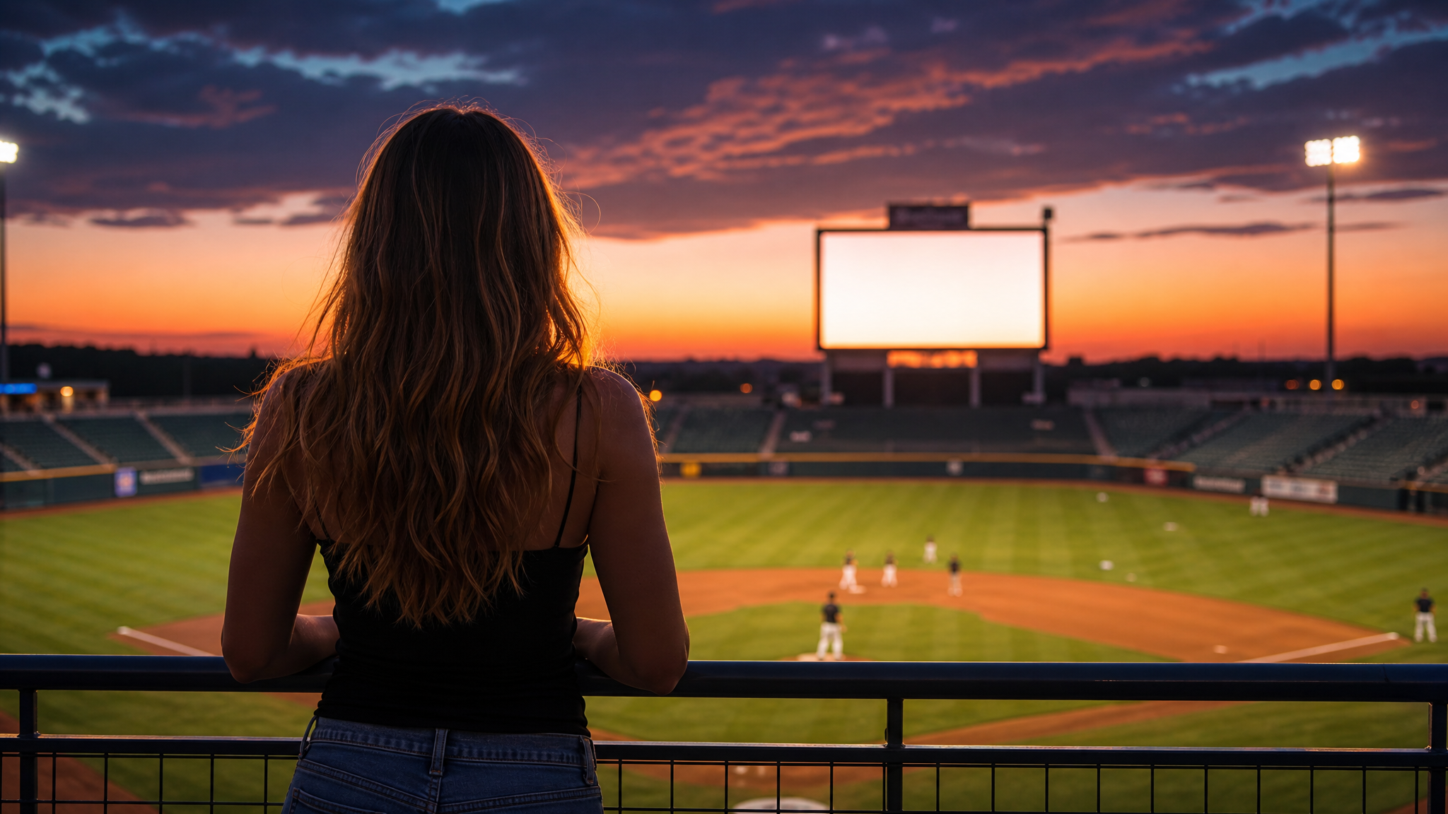Fan jumbotron camera moment in baseball stadium broadcast video