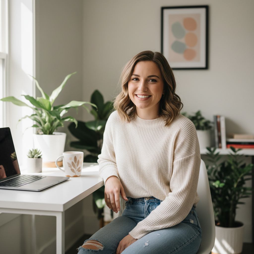 AI influencer talking head video example