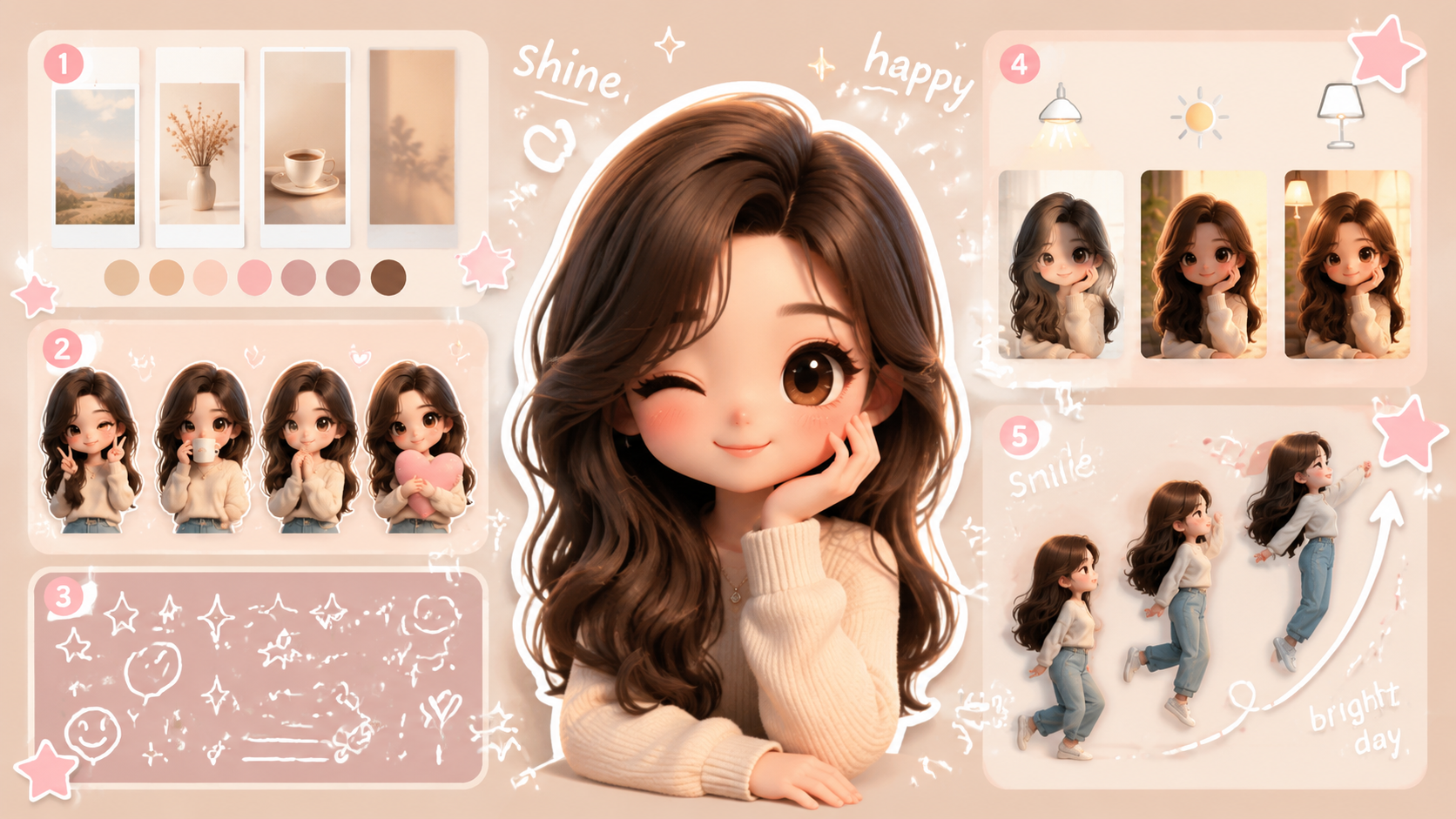 3D chibi-style prompt structure example