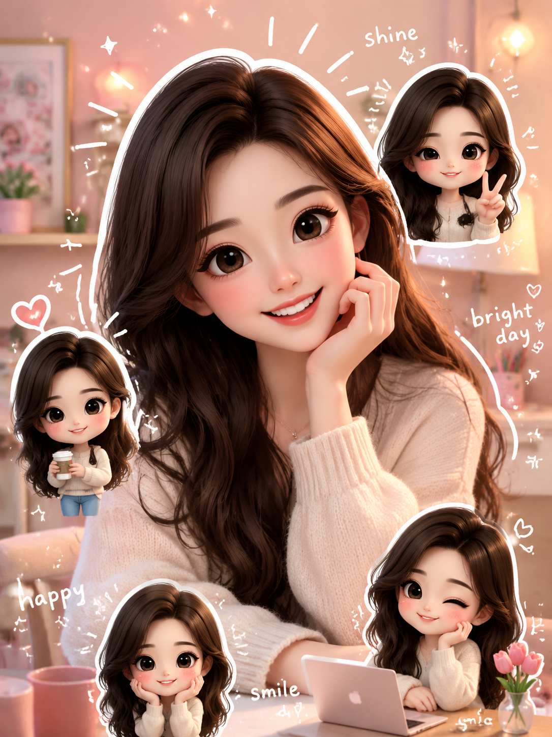 Chibi cartoon prompt preserving the original face