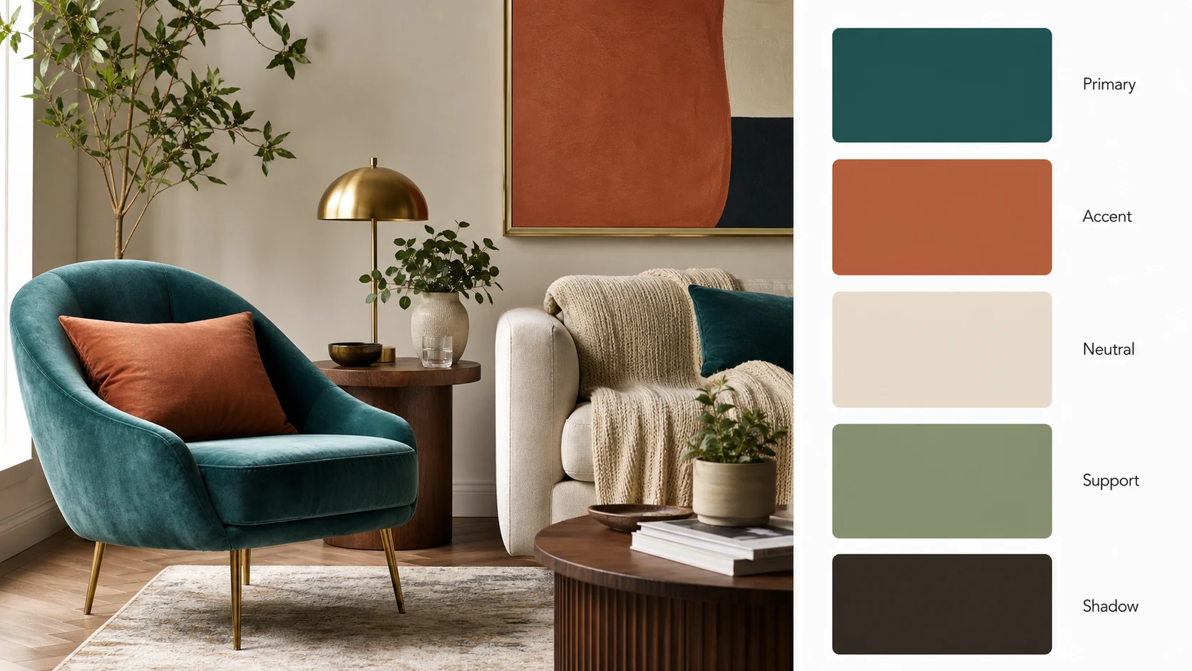 Color palette by image example using product packaging with a clean five swatch palette report