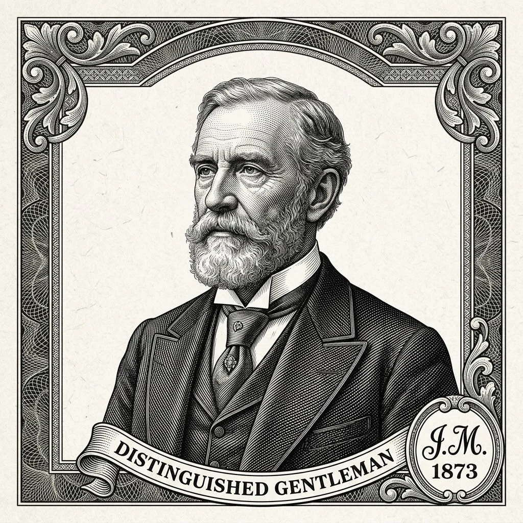 Copperplate engraving portrait example