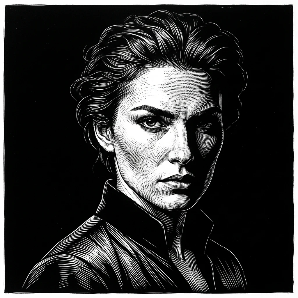 Engraving portrait generator scratchboard style example
