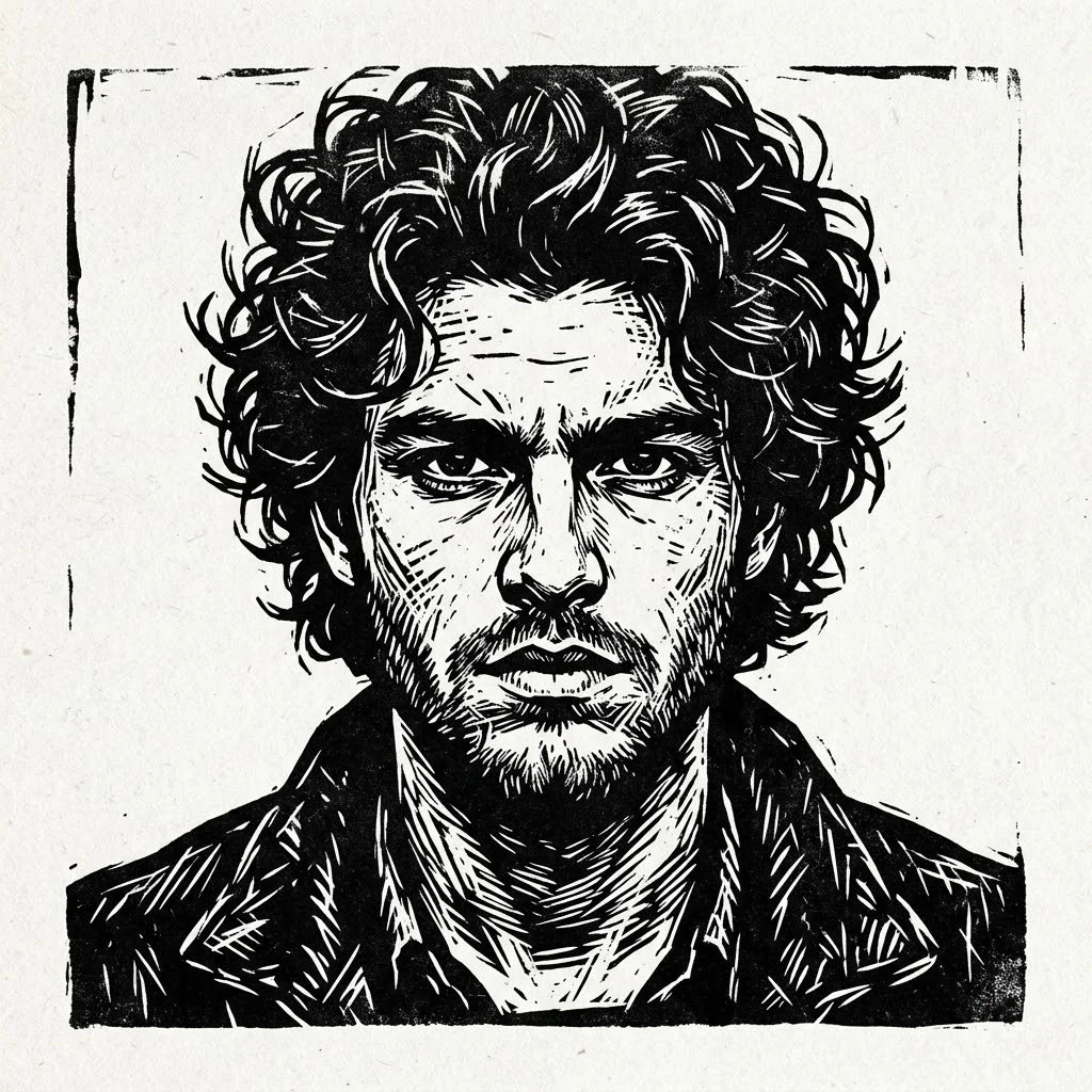 Wood engraving portrait example