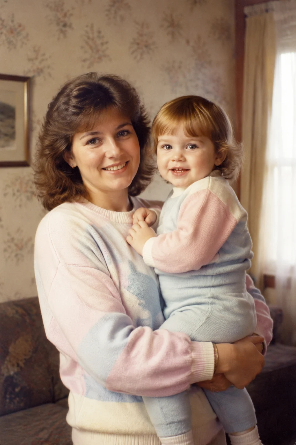 Vintage memory Mother's Day AI prompt example restoring an old family photo