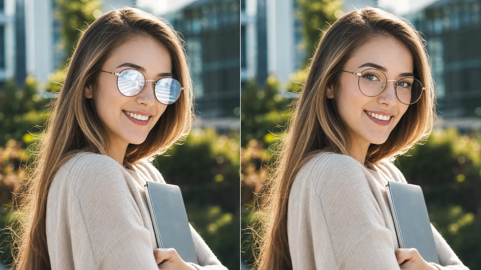 The repair does not blur, pixelate, or change the rest