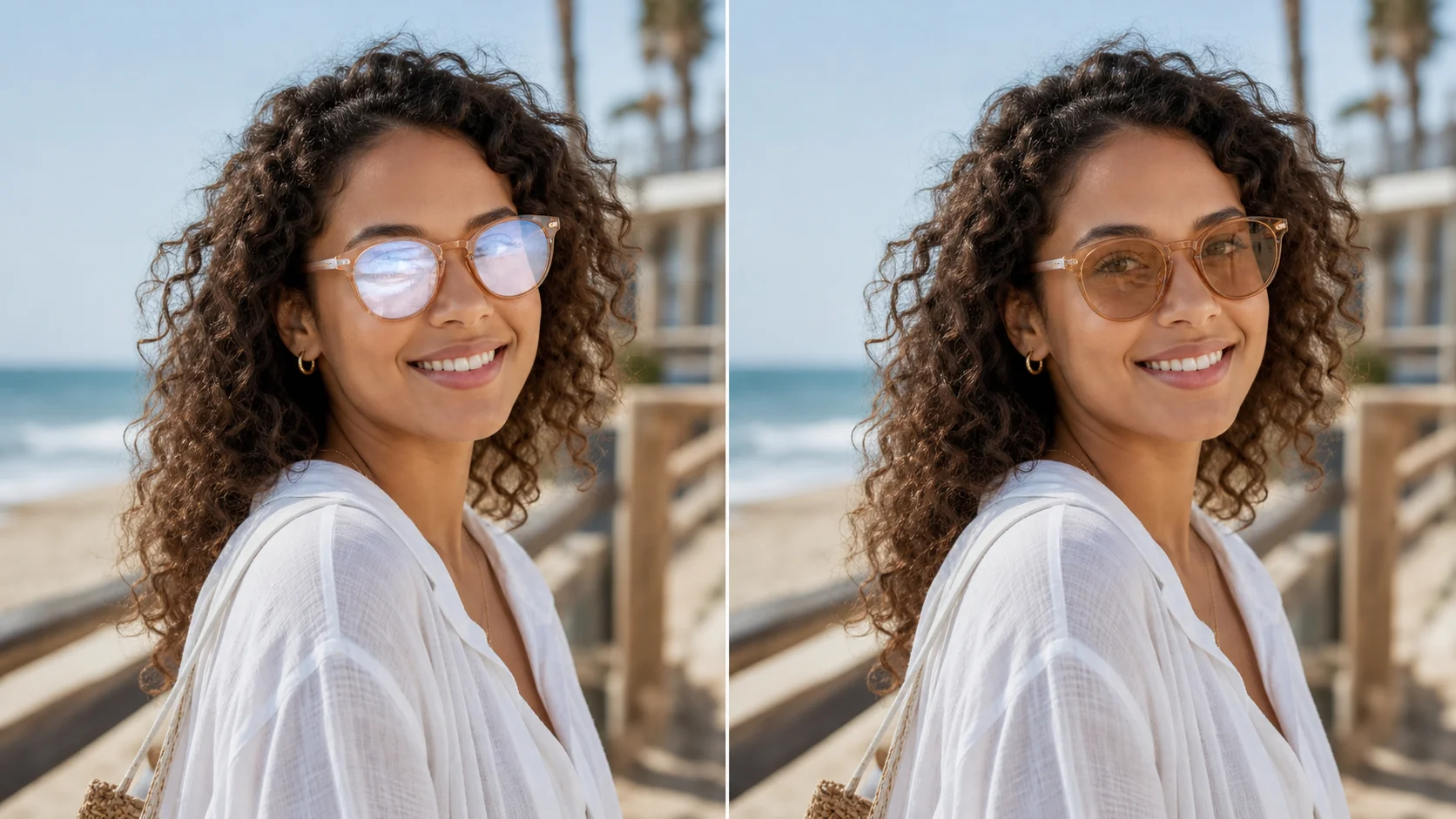 Comparison of anti-reflective coating performance and AI glare removal enhancement