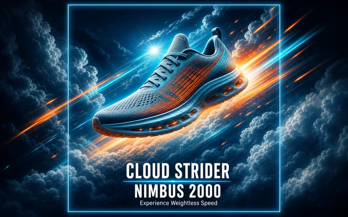 Performance sneaker poster frame generated for a pvid campaign